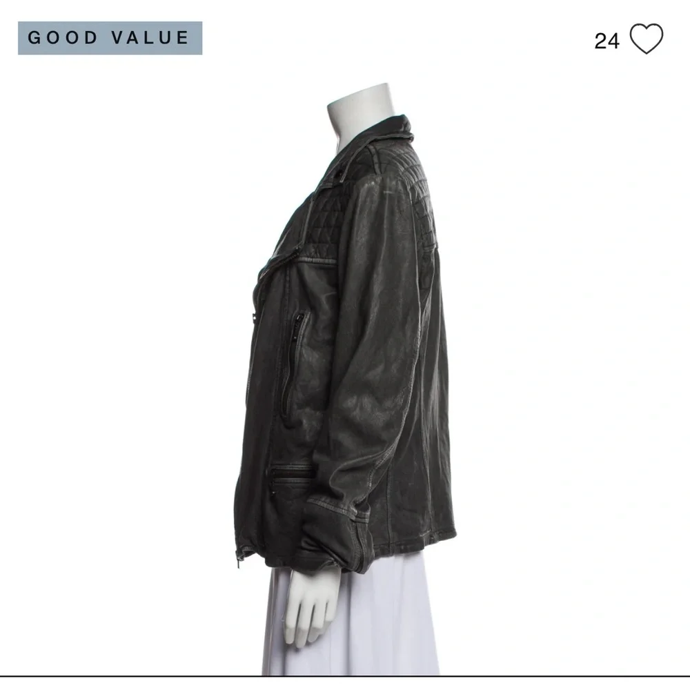 All Saints Black Leather Jacket - Picture 10 of 10